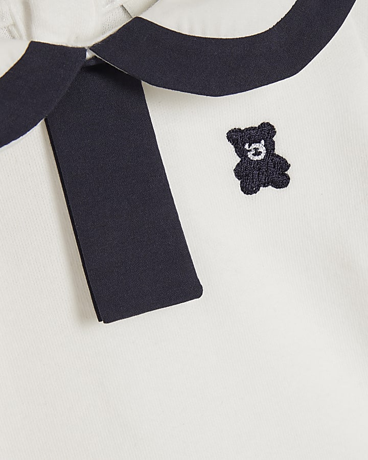 Baby Boys Navy Bow Tie Top And Trousers Set