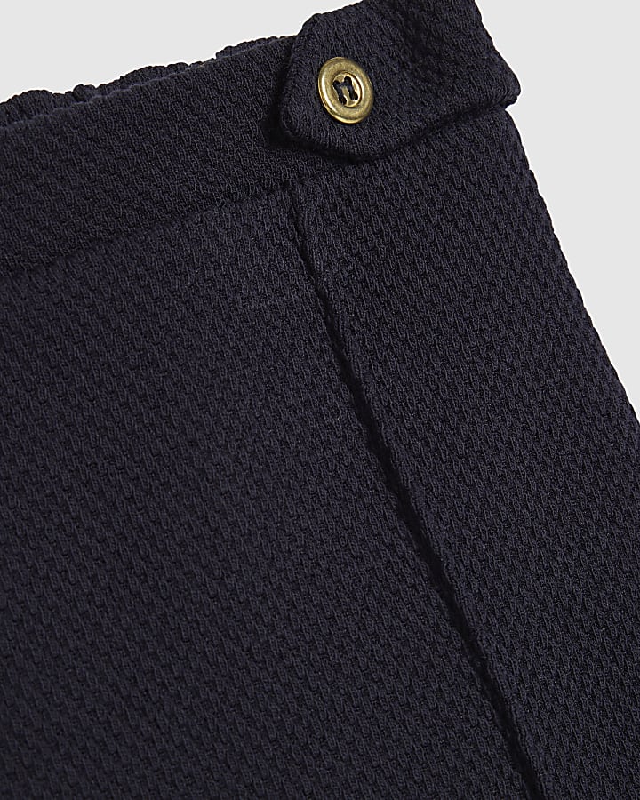 Baby Boys Navy Bow Tie Top And Trousers Set