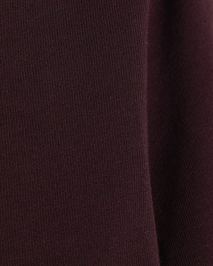 Girls Purple Boatneck RI Waistband Top