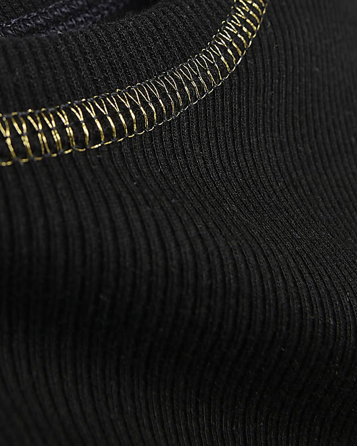 Girls Black Lurex T-Shirt