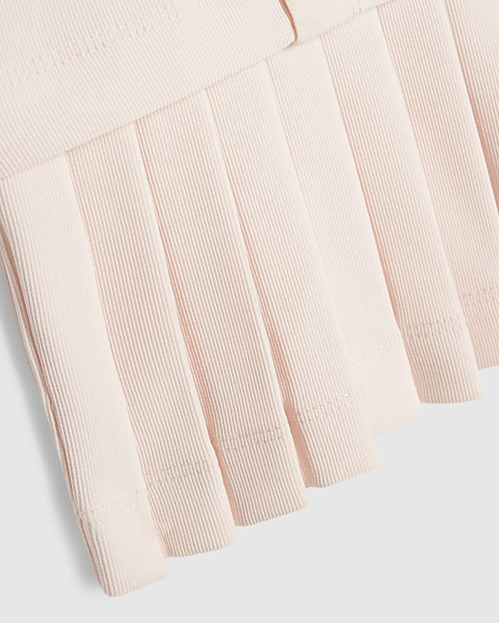 Girls Pink Pleated Hem Dress