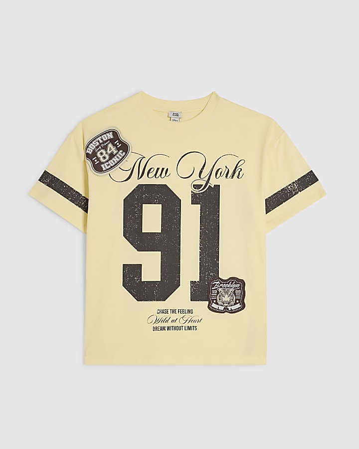 Girls Yellow NY 91 Number T-Shirt