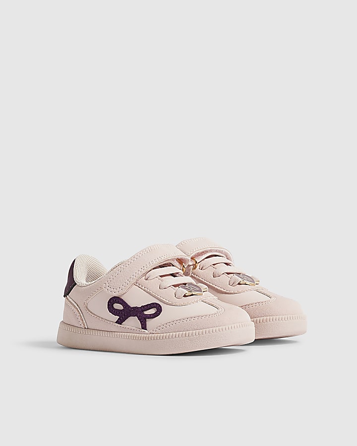 Mini Girls Pink Bow Trainers