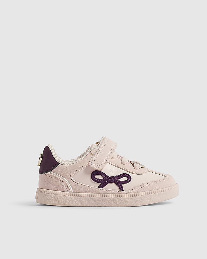 Mini Girls Pink Bow Trainers