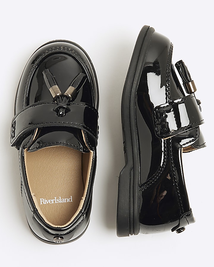Mini Boys Black Patent Loafers