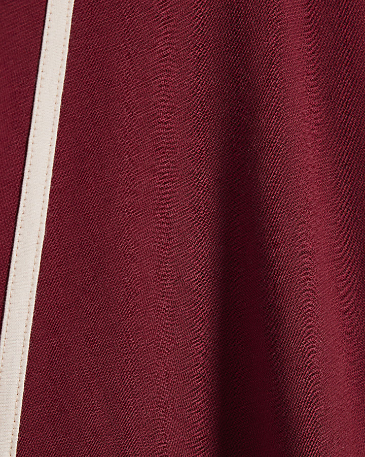 Mini Girls Red Rib Polo Dress