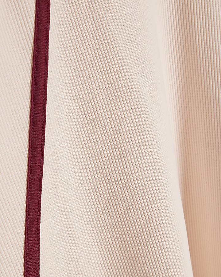 Mini Girls Pink Rib Polo Dress