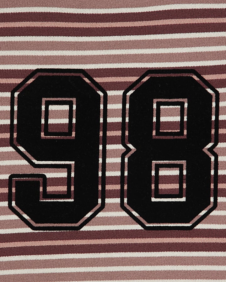 Girls Pink Stripe Number 98 Crop Top