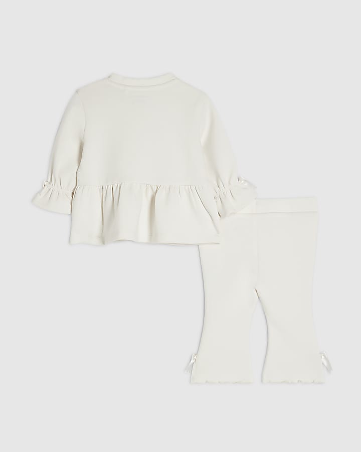 Baby Girls Cream Premium Sweatshirt Set