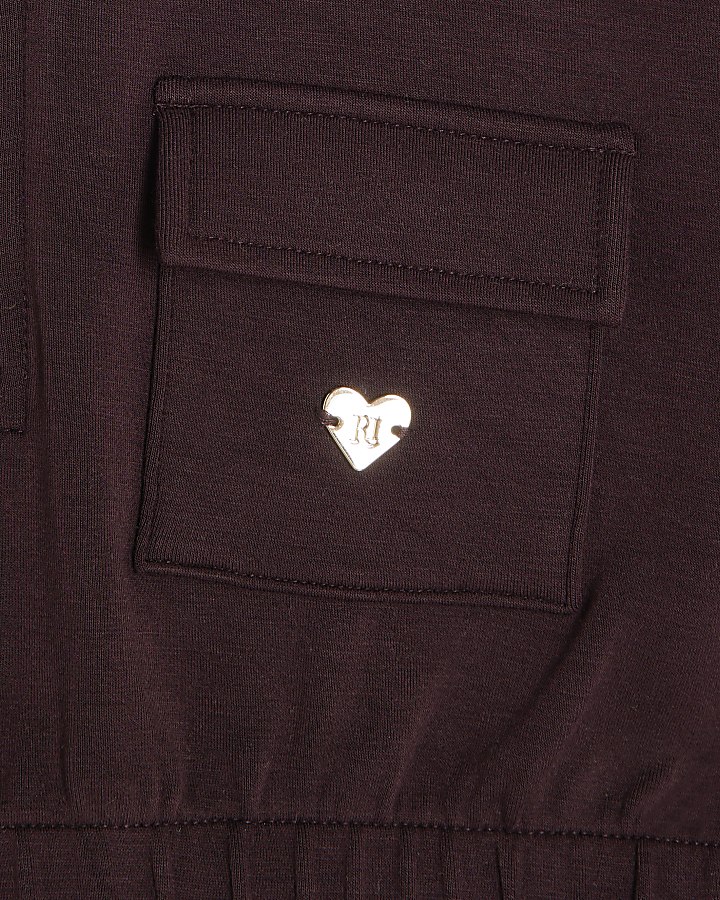 Mini Girls Purple Premium Half Zip Dress