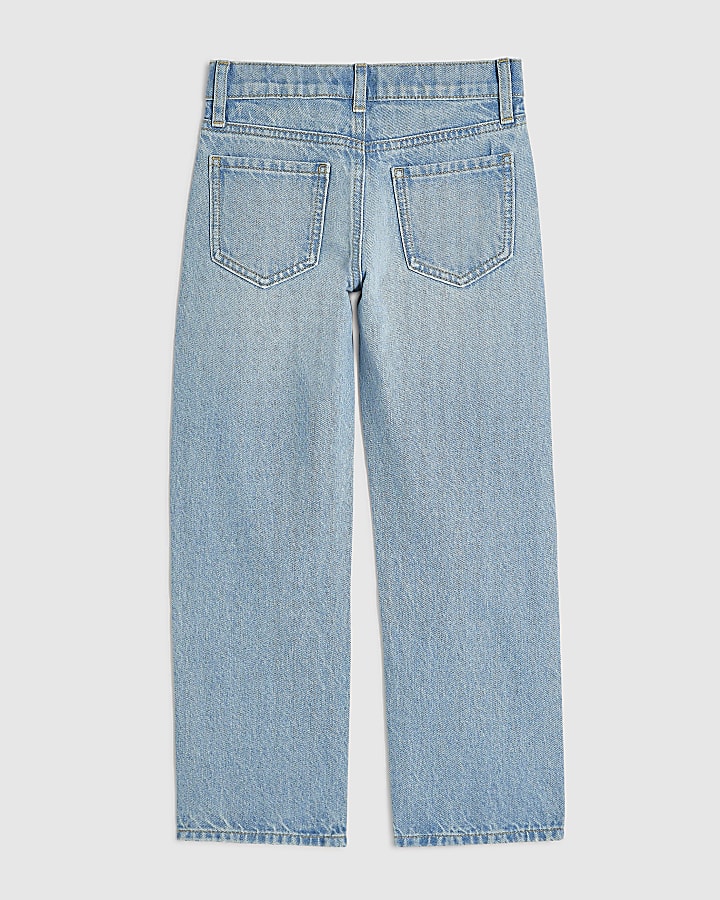 Girls Blue Embellished Straight Leg Jeans