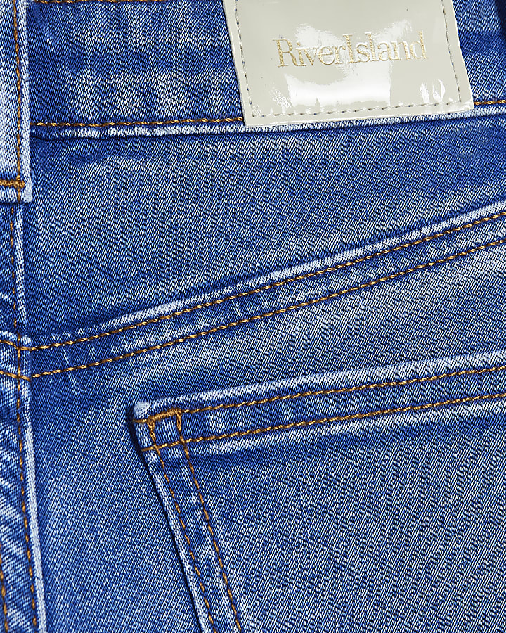 Girls Blue Flare Leg Keychain Jeans