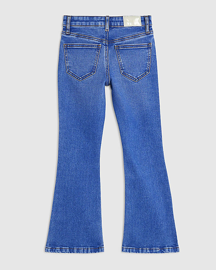 Girls Blue Flare Leg Keychain Jeans