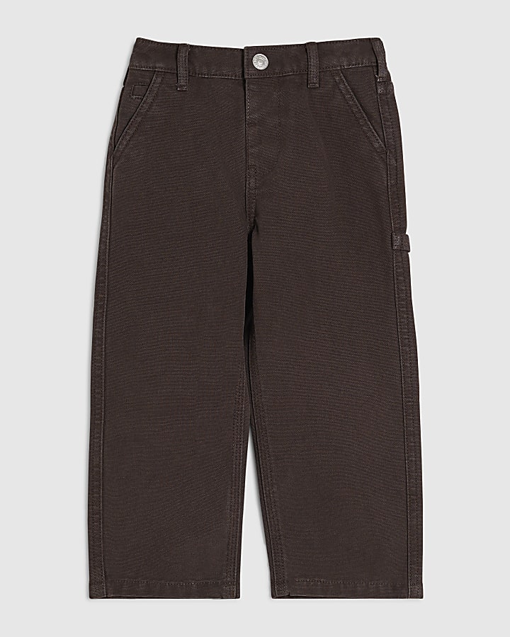 Mini Boys Brown Twill Straight Leg Trousers