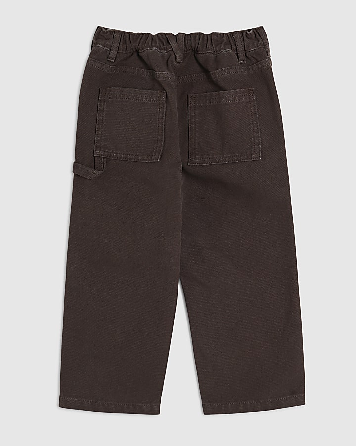 Mini Boys Brown Twill Straight Leg Trousers
