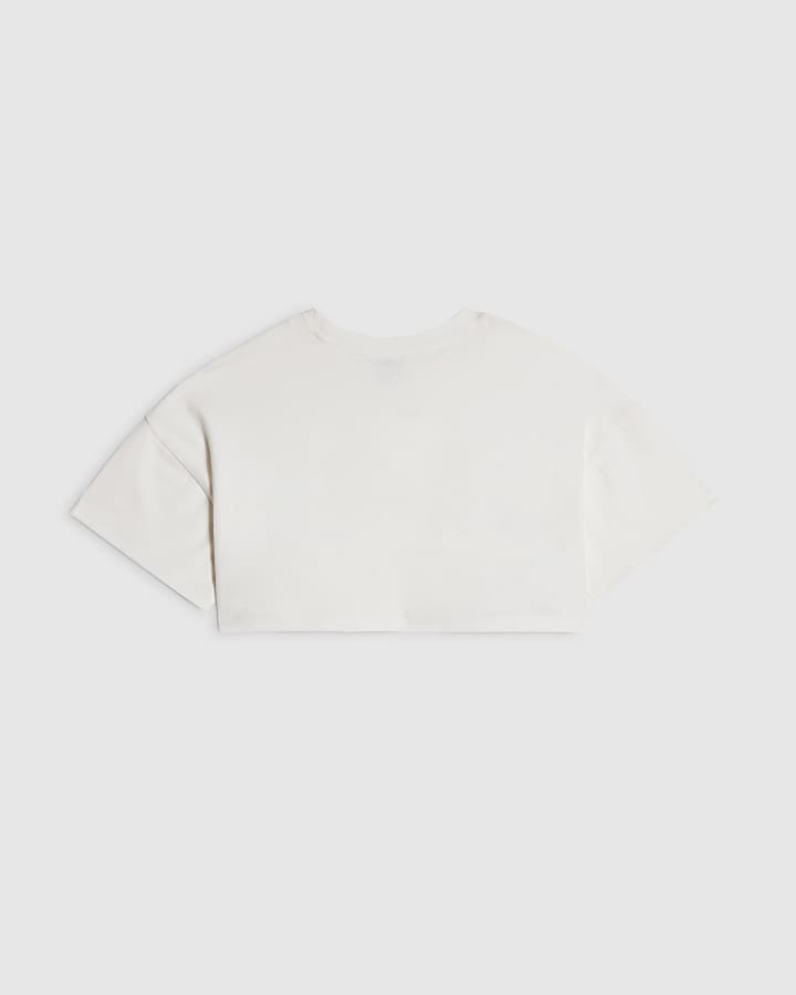 Girls White Main Character Crop Top