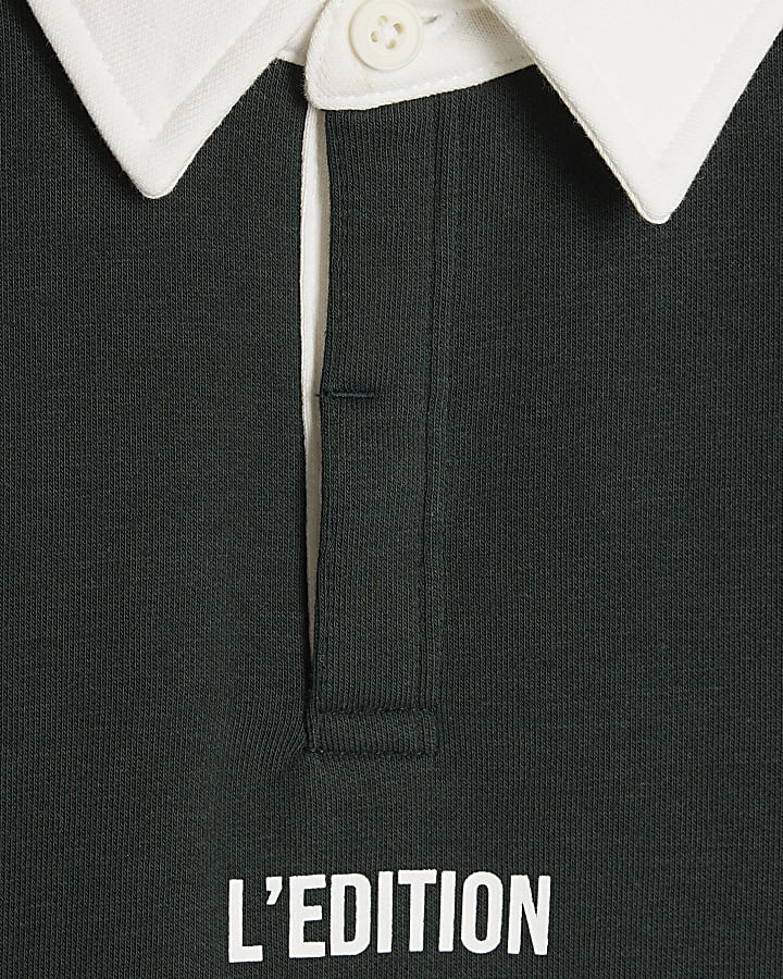 Mini Boys Green Prolific Rugby Sweatshirt