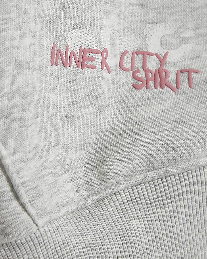 Boys Grey Graffiti Colour Block Hoodie