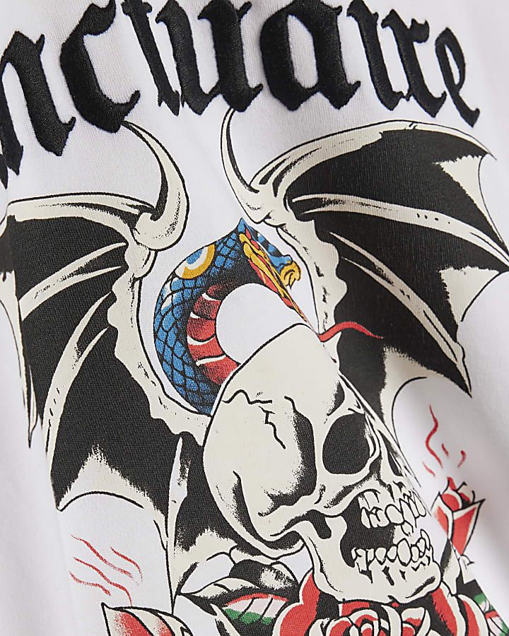 Boys White Skull Sanctuaire T-Shirt