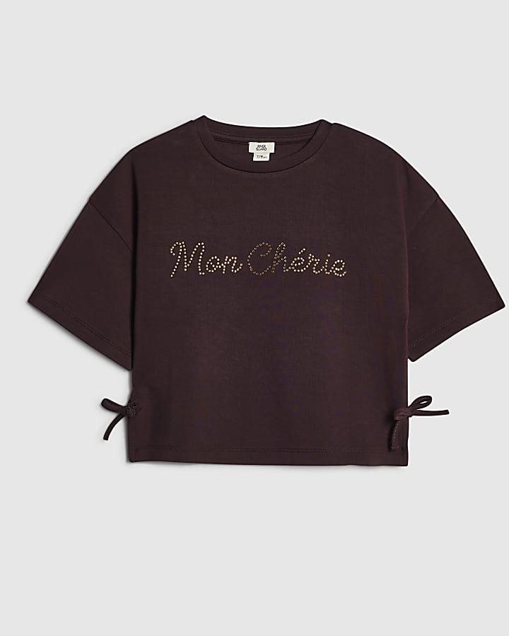 Girls Purple Premium Embellished T-Shirt