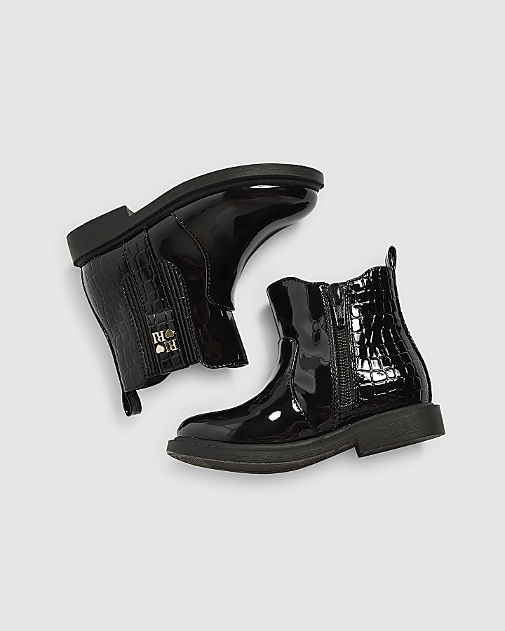 Mini Girls Black Chelsea Boots