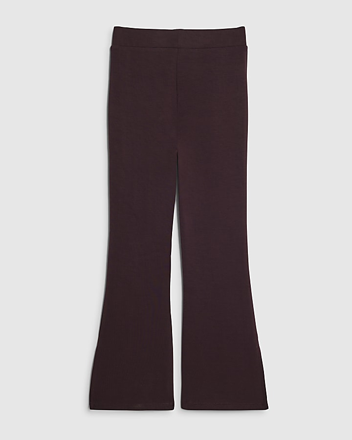Girls Purple Premium Heart Flared Trousers