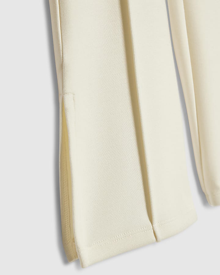 Girls Cream Premium Heart Flared Trousers