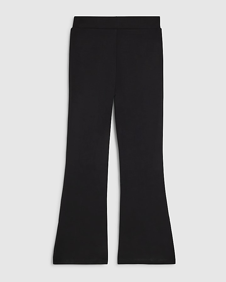 Girls Black Premium Cherry Flared Trousers