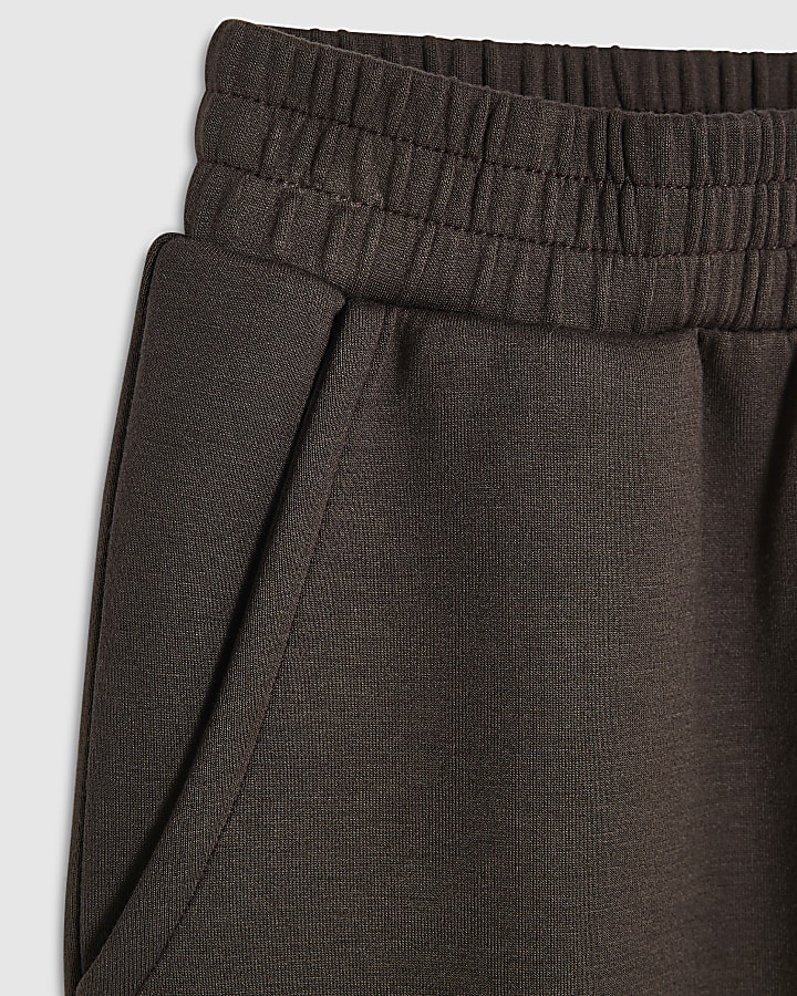 Girls Brown Premium Wide Leg Joggers