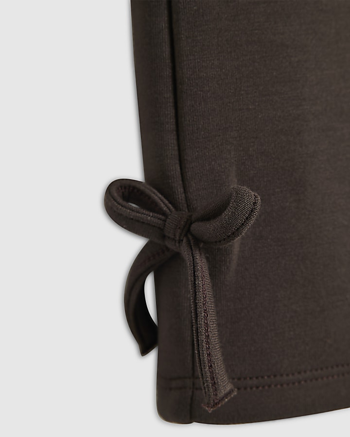 Girls Brown Premium Wide Leg Joggers