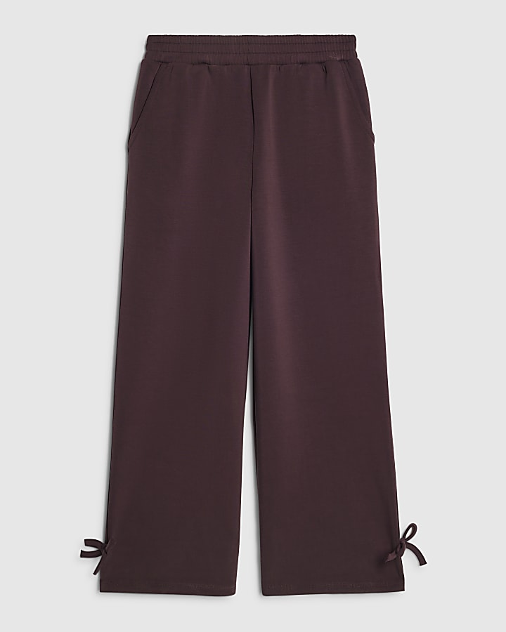 Girls Purple Premium Wide Leg Joggers