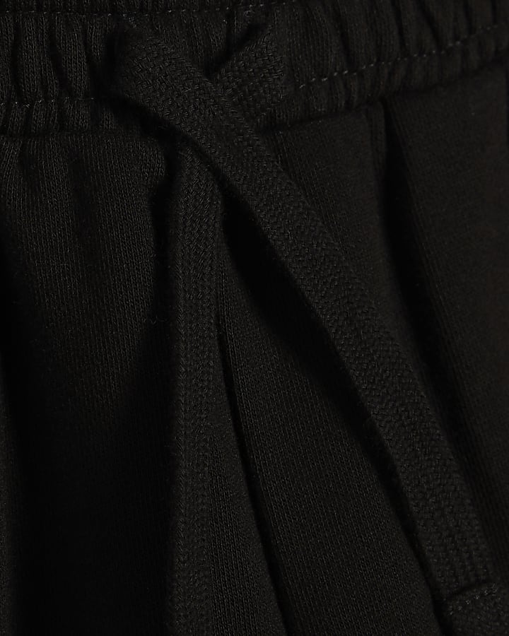 Girls Black RI Script Wide Leg Joggers