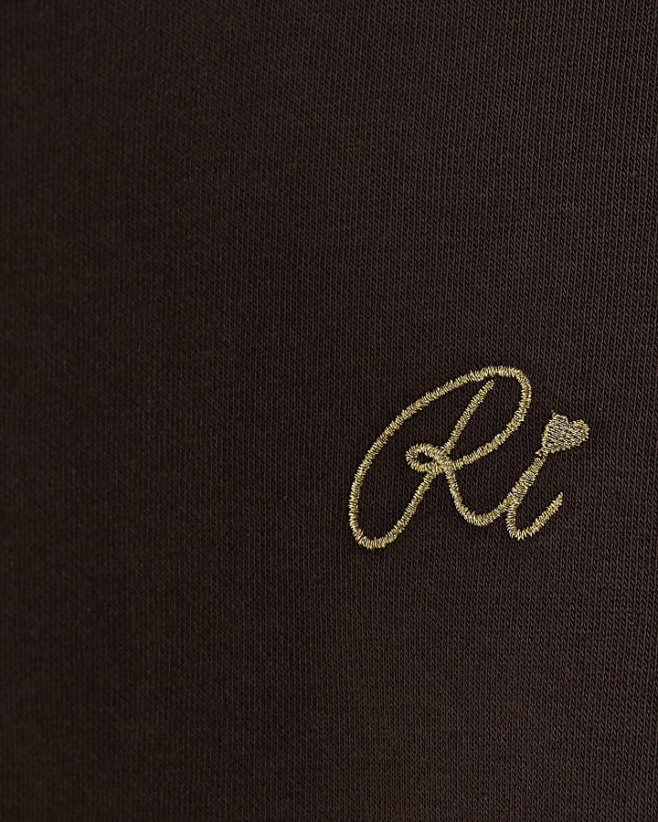 Girls Brown Bow Back Detail Sweatshirt Set