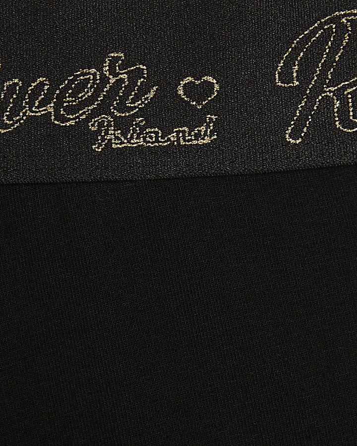 Girls Black RI Scripty Flared Leggings