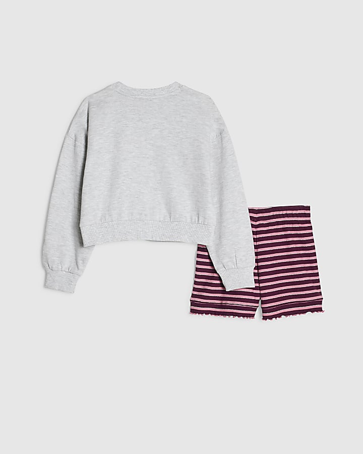 Girls Grey Cosy Era Sweatshirt Pyjamas Set