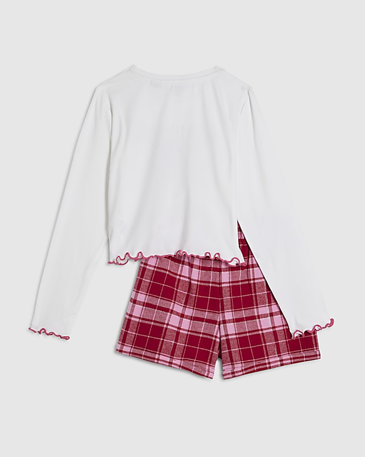 Girls White Pamper Puppy Graphic Pyjamas