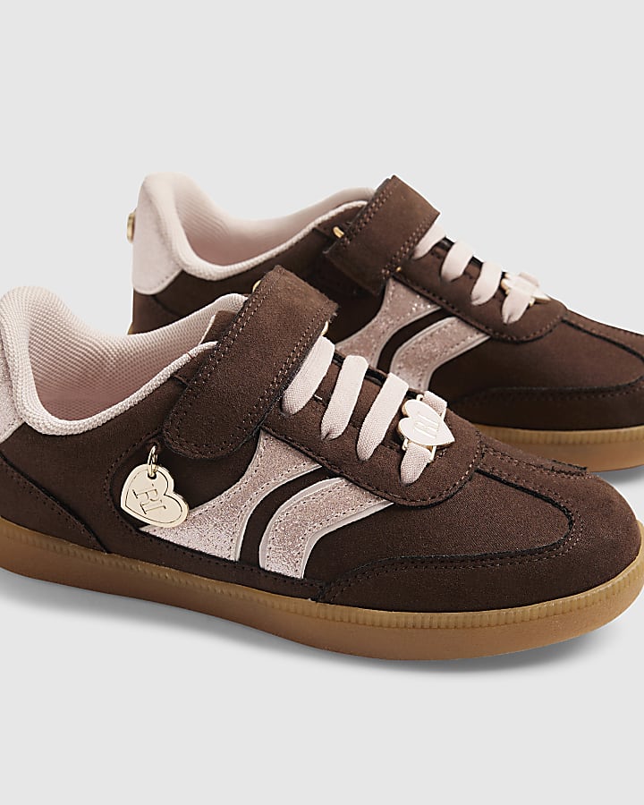 Girls Brown Glitter Trainers