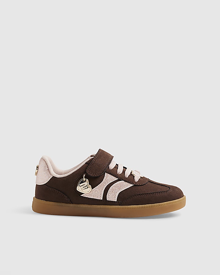 Girls Brown Glitter Trainers