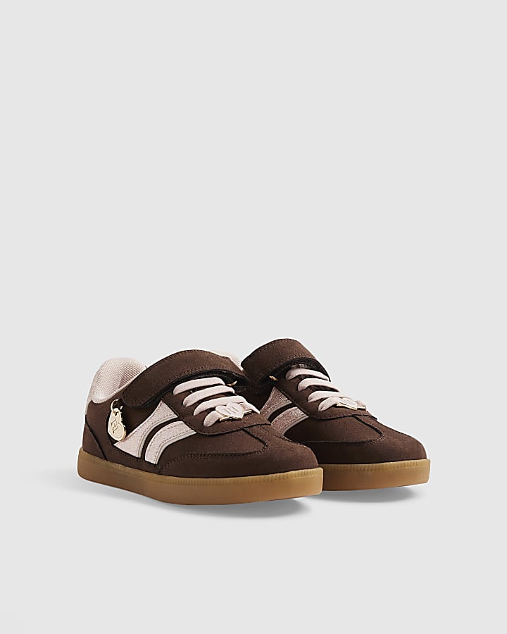 Girls Brown Glitter Trainers