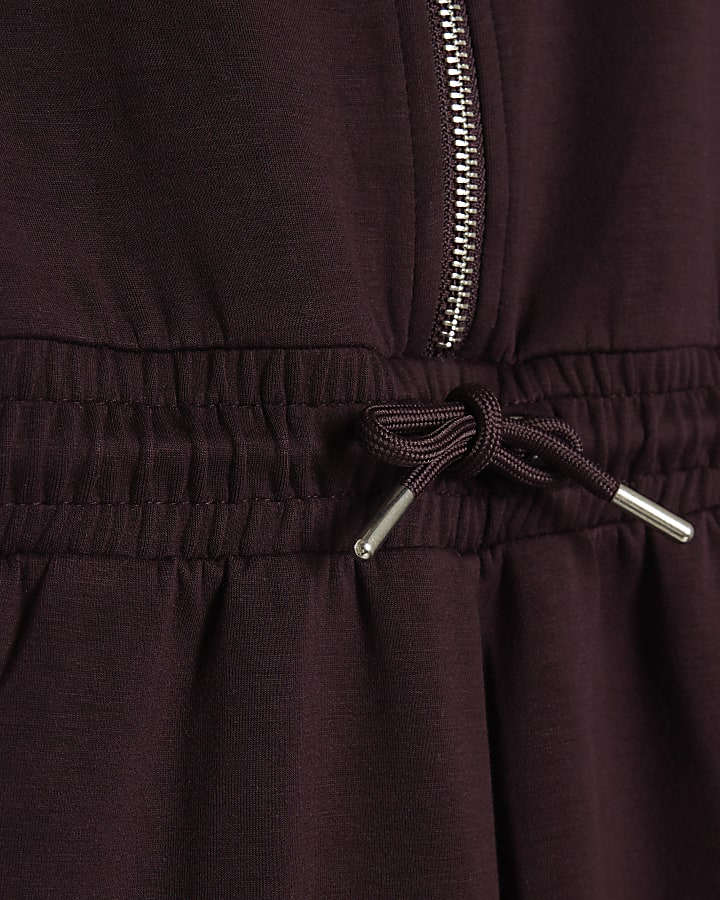 Girls Purple Premium Diamante Heart Jumpsuit