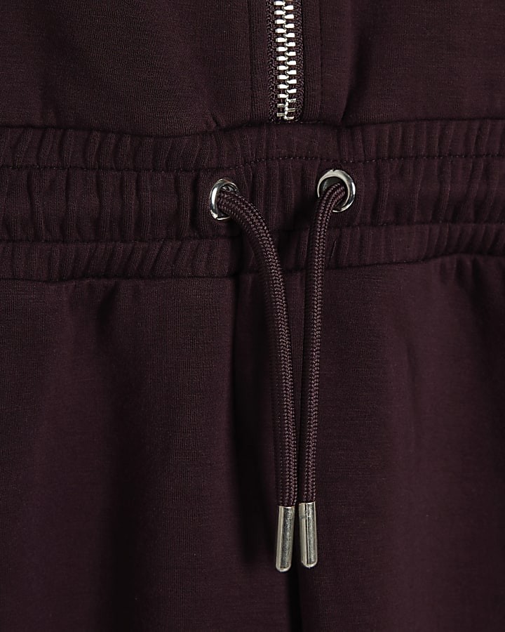 Girls Purple Premium Diamante Heart Jumpsuit