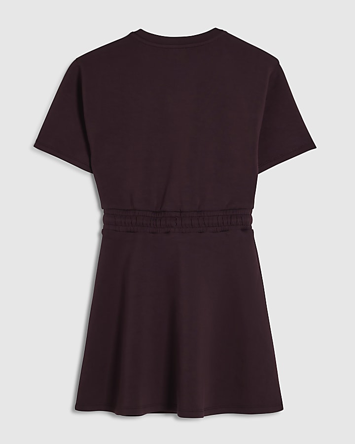 Girls Purple Premium Tie Waist Dress
