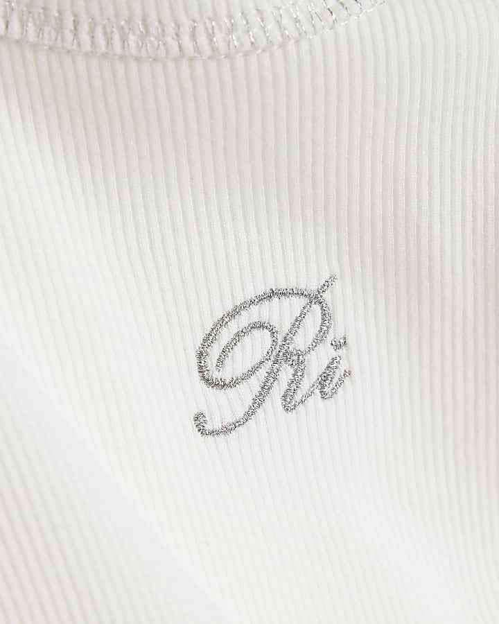 Girls White Lurex RI T-Shirt