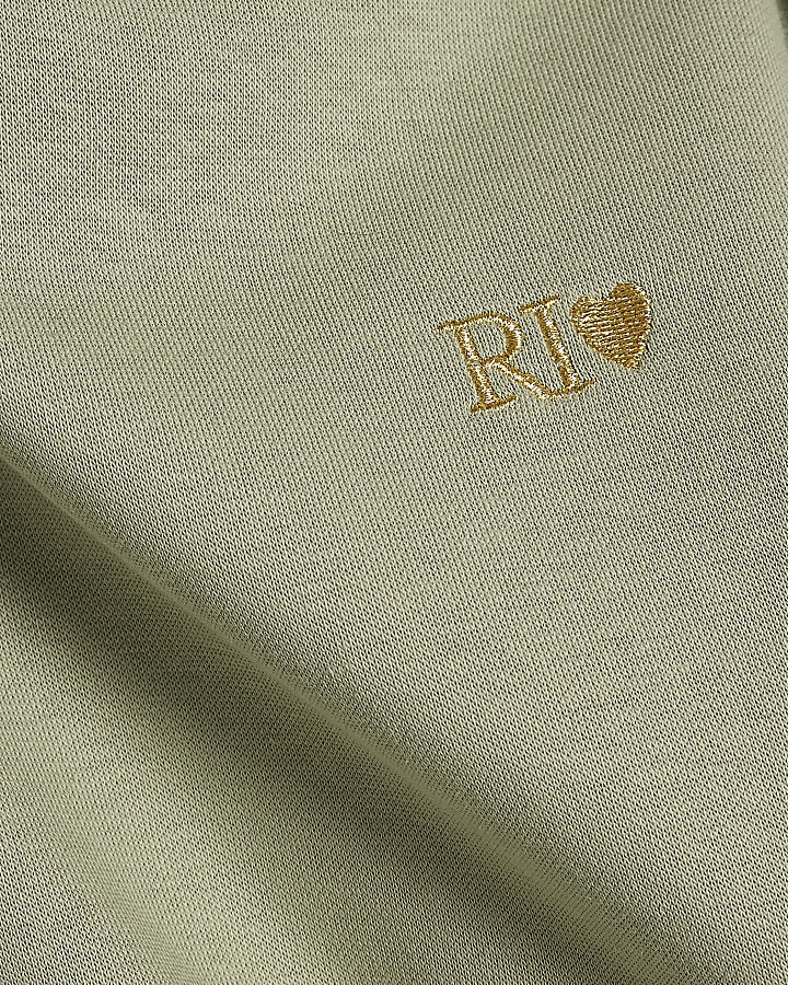 Girls Khaki RI Split Back Sweatshirt Set