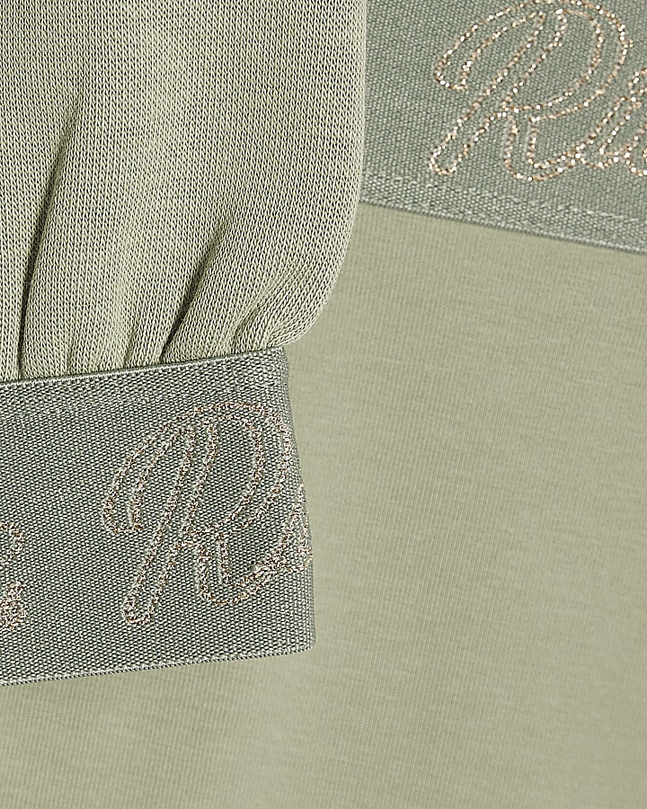 Girls Khaki RI Split Back Sweatshirt Set