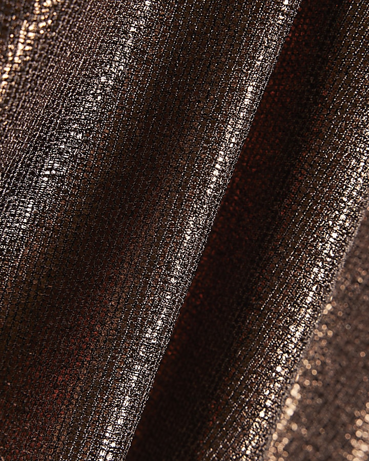 Mini Girls Brown Metallic Dress