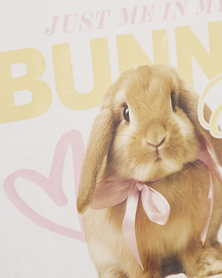 Mini Girls White Bunny T-Shirt