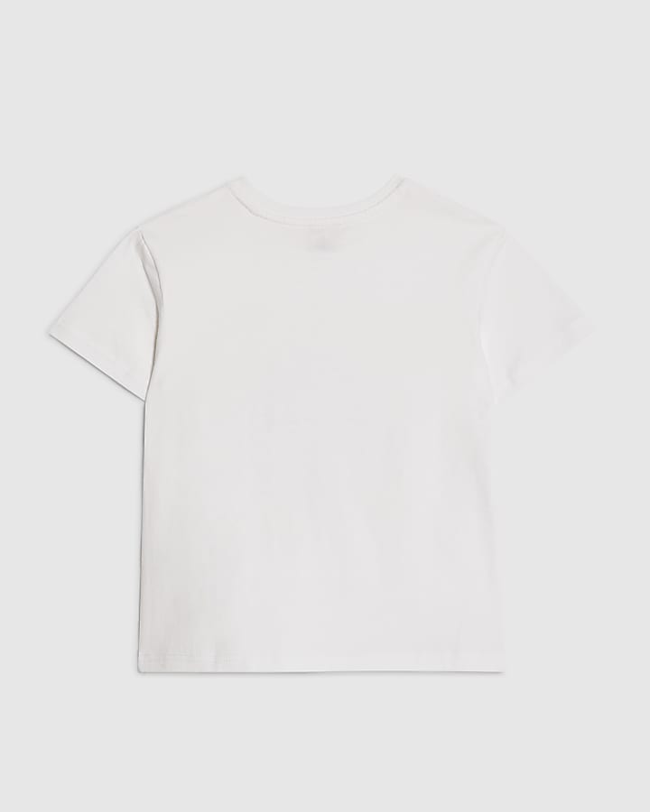 Mini Girls White Bunny T-Shirt