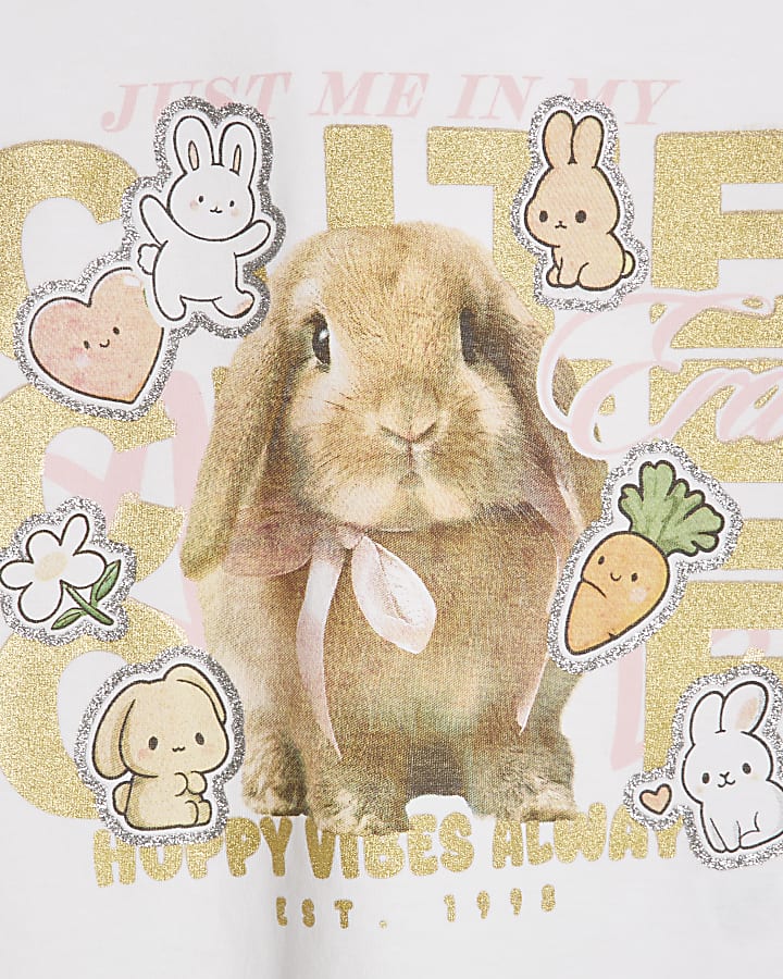 Girls White In My Cute Era Crop Top