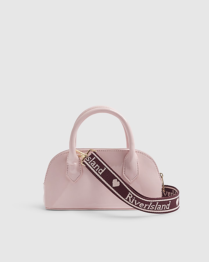 Girls Pink Monogram Crossbody Bag